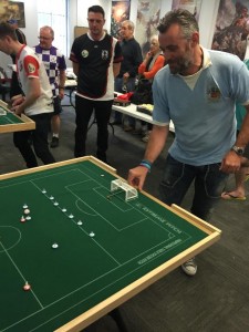 Simon Hill makes his long awaited comeback to Subbuteo action