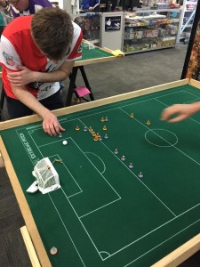 Peter makes a controlled flick in defence